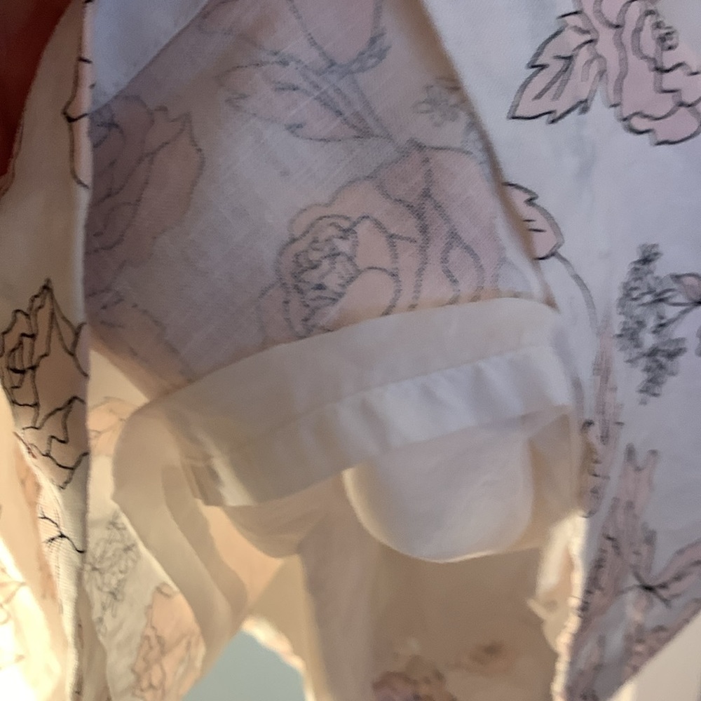 Hope and Henry girls dress. Cream w/ pink rose pattern. Ruffle top lined size 10 - Picture 7 of 14